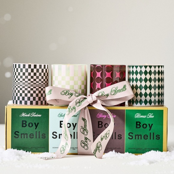 Boy Smells Other - Boy Smells Holiday Votive Glass Candles, Set of 4